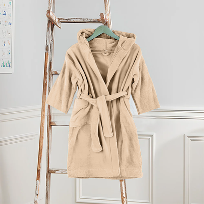 Daffodil Bathrobe 6 YEAR (Beige) 100% TERRY Cotton - (Set of 1) 400 Gsm