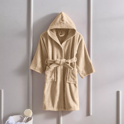 Daffodil Bathrobe 6 YEAR (Beige) 100% TERRY Cotton - (Set of 1) 400 Gsm