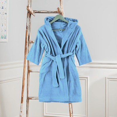 Daffodil Bathrobe 6 YEAR (Light Blue) 100% TERRY Cotton - (Set of 1) 400 Gsm