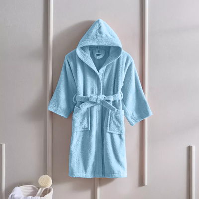 Daffodil Bathrobe 6 YEAR (Light Blue) 100% TERRY Cotton - (Set of 1) 400 Gsm