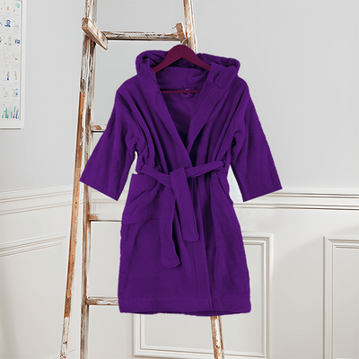 Daffodil Bathrobe 6 YEAR (Purple) 100% TERRY Cotton - (Set of 1) 400 Gsm