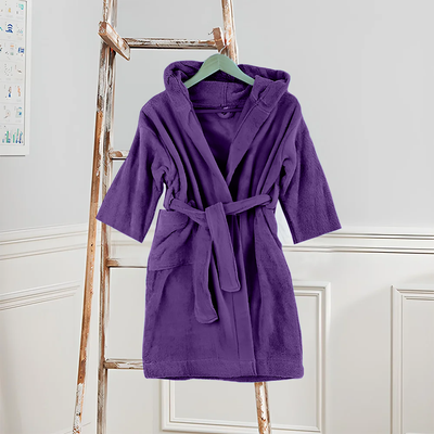 Daffodil Bathrobe 6 YEAR (Purple) 100% TERRY Cotton - (Set of 1) 400 Gsm