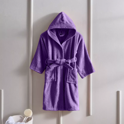 Daffodil Bathrobe 12 YEAR (Purple) 100% TERRY Cotton - (Set of 1) 400 Gsm