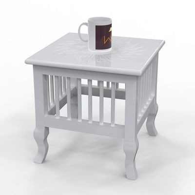 Mango Wood Handmade Carving Classic Side Table for Living Room