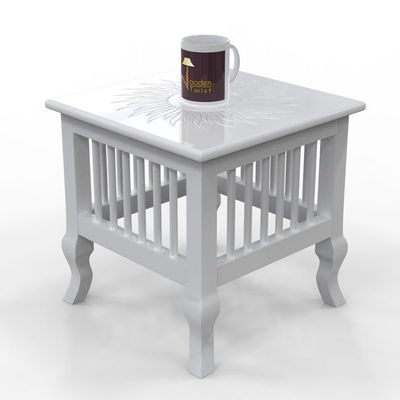 Mango Wood Handmade Carving Classic Side Table for Living Room