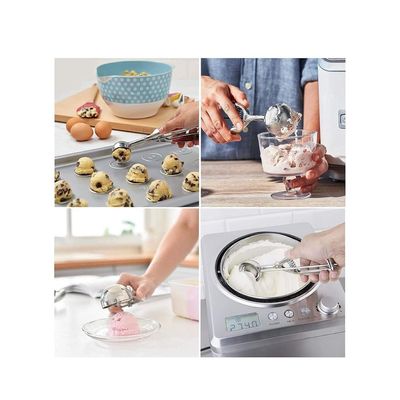 2 Pieces Spring Ice Cream Scoop Silver