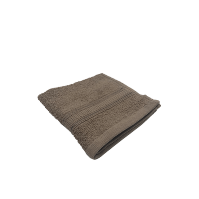 Daffodil Face Towel Dark Beige Stripe Diamond Dobby (30 x 30 Cm) 100% Cotton - (Set of 1) 500 Gsm