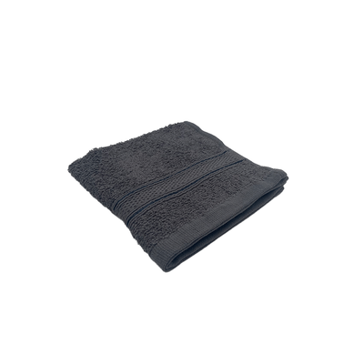 Daffodil Face Towel Dark Grey Stripe Diamond Dobby (30 x 30 Cm) 100% Cotton - (Set of 1) 500 Gsm