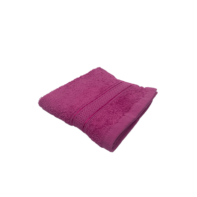 Daffodil Face Towel Fuchsia Pink Stripe Diamond Dobby (30 x 30 Cm) 100% Cotton - (Set of 1) 500 Gsm