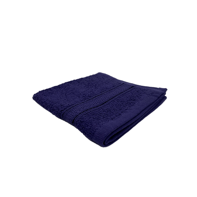 Daffodil Face Towel Navy Blue Stripe Diamond Dobby (30 x 30 Cm) 100% Cotton - (Set of 1) 500 Gsm