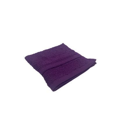 Daffodil Face Towel Purple Stripe Diamond Dobby (30 x 30 Cm) 100% Cotton - (Set of 1) 500 Gsm