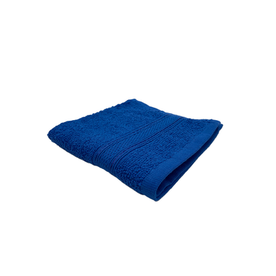 Daffodil Face Towel Royal Blue Stripe Diamond Dobby (30 x 30 Cm) 100% Cotton - (Set of 1) 500 Gsm