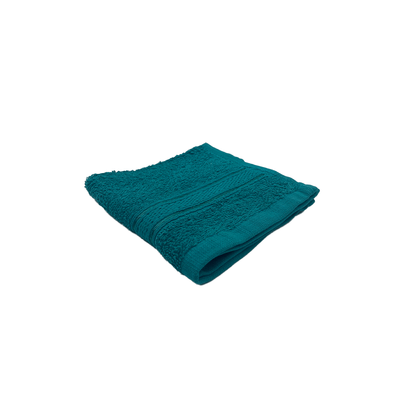 Daffodil Face Towel Turquoise Blue Stripe Diamond Dobby (30 x 30 Cm) 100% Cotton - (Set of 1) 500 Gsm