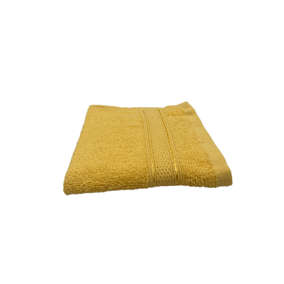 Daffodil Face Towel Yellow Stripe Diamond Dobby (30 x 30 Cm) 100% Cotton - (Set of 1) 500 Gsm