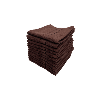 Daffodil Face Towel Brown Stripe Diamond Dobby (30 x 30 Cm) 100% Cotton - (Set of 1) 500 Gsm