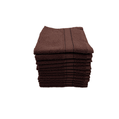 Daffodil Face Towel Brown Stripe Diamond Dobby (30 x 30 Cm) 100% Cotton - (Set of 1) 500 Gsm