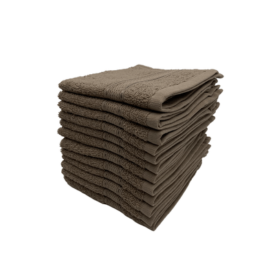 Daffodil Face Towel Dark Beige Stripe Diamond Dobby (30 x 30 Cm) 100% Cotton - (Set of 1) 500 Gsm