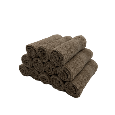 Daffodil Face Towel Dark Beige Stripe Diamond Dobby (30 x 30 Cm) 100% Cotton - (Set of 1) 500 Gsm