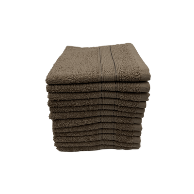 Daffodil Face Towel Dark Beige Stripe Diamond Dobby (30 x 30 Cm) 100% Cotton - (Set of 1) 500 Gsm