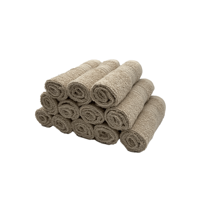 Daffodil Face Towel Light Beige Stripe Diamond Dobby (30 x 30 Cm) 100% Cotton - (Set of 12) 500 Gsm