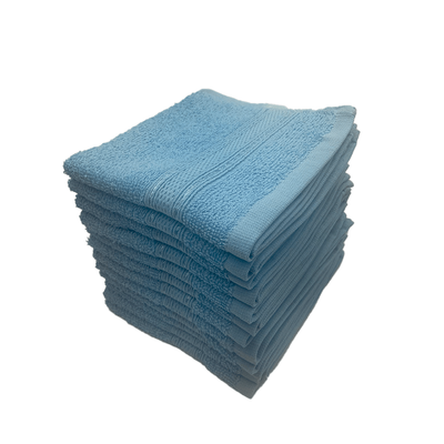 Daffodil Face Towel Light Blue Stripe Diamond Dobby (30 x 30 Cm) 100% Cotton - (Set of 1) 500 Gsm