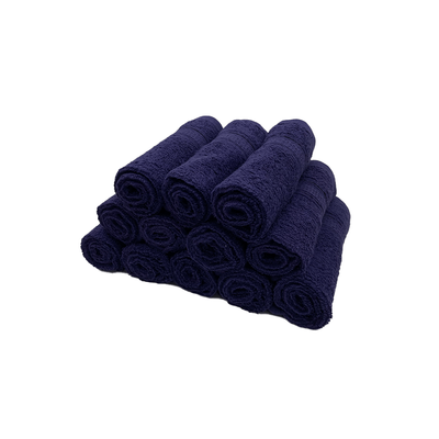 Daffodil Face Towel Navy Blue Stripe Diamond Dobby (30 x 30 Cm) 100% Cotton - (Set of 1) 500 Gsm