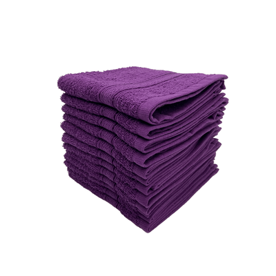 Daffodil Face Towel Purple Stripe Diamond Dobby (30 x 30 Cm) 100% Cotton - (Set of 1) 500 Gsm