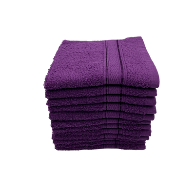 Daffodil Face Towel Purple Stripe Diamond Dobby (30 x 30 Cm) 100% Cotton - (Set of 1) 500 Gsm