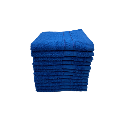 Daffodil Face Towel Royal Blue Stripe Diamond Dobby (30 x 30 Cm) 100% Cotton - (Set of 1) 500 Gsm