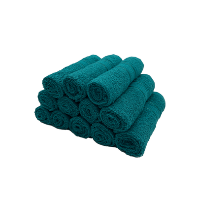 Daffodil Face Towel Turquoise Blue Stripe Diamond Dobby (30 x 30 Cm) 100% Cotton - (Set of 1) 500 Gsm