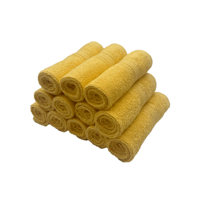 Daffodil Face Towel Yellow Stripe Diamond Dobby (30 x 30 Cm) 100% Cotton - (Set of 1) 500 Gsm