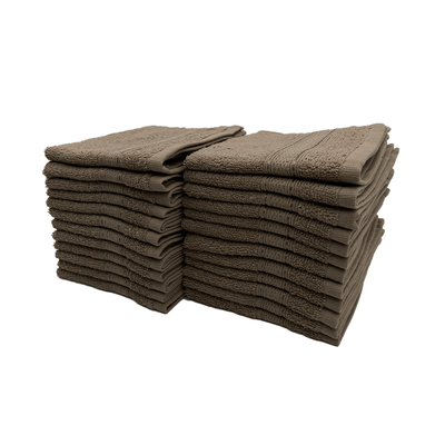 Daffodil Face Towel Dark Beige Stripe Diamond Dobby (30 x 30 Cm) 100% Cotton - (Set of 2) 500 Gsm