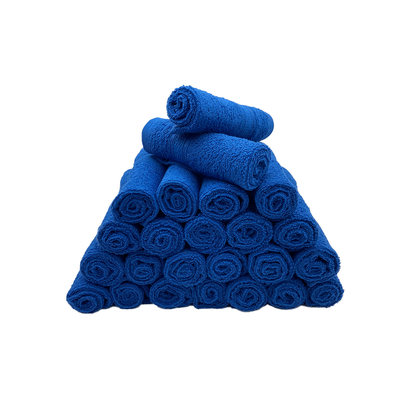 Daffodil Face Towel Royal Blue Stripe Diamond Dobby (30 x 30 Cm) 100% Cotton - (Set of 2) 500 Gsm