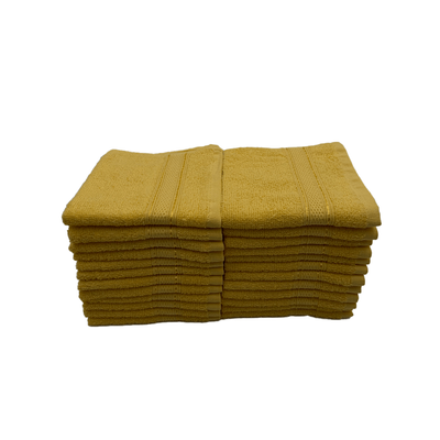 منشفة وجه    دافوديل دوبي دايموند مخططة باللون الأصفر (30 × 30 سم) قطن 100% - (مجموعة من قطعتين) 500 جرامًا للمتر المربع