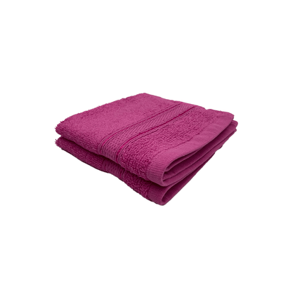 Daffodil Face Towel Fuchsia Pink Stripe Diamond Dobby (30 x 30 Cm) 100% Cotton - (Set of 2) 500 Gsm