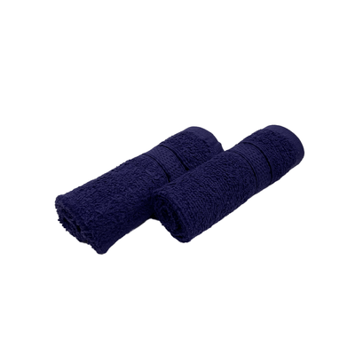 Daffodil Face Towel Navy Blue Stripe Diamond Dobby (30 x 30 Cm) 100% Cotton - (Set of 2) 500 Gsm