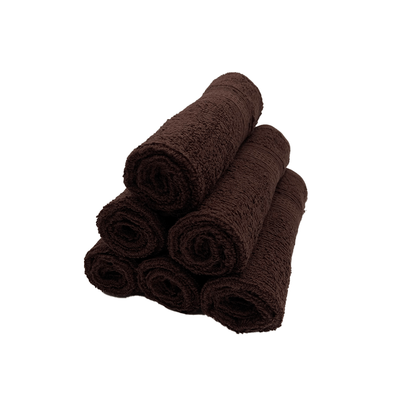 Daffodil Face Towel Brown Stripe Diamond Dobby (30 x 30 Cm) 100% Cotton - (Set of 6) 500 Gsm