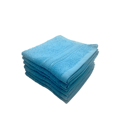 Daffodil Face Towel Light Blue Stripe Diamond Dobby (30 x 30 Cm) 100% Cotton - (Set of 6) 500 Gsm