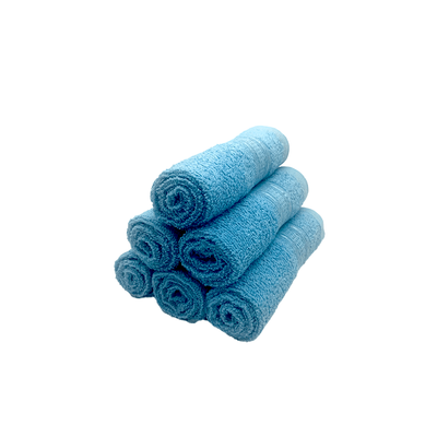 Daffodil Face Towel Light Blue Stripe Diamond Dobby (30 x 30 Cm) 100% Cotton - (Set of 6) 500 Gsm