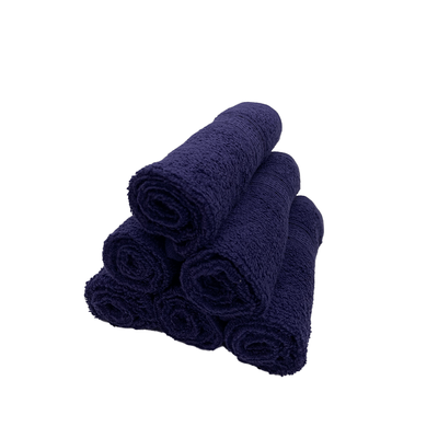 Daffodil Face Towel Navy Blue Stripe Diamond Dobby (30 x 30 Cm) 100% Cotton - (Set of 6) 500 Gsm