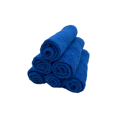 Daffodil Face Towel Royal Blue Stripe Diamond Dobby (30 x 30 Cm) 100% Cotton - (Set of 6) 500 Gsm