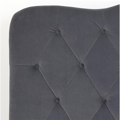Wooden Twist Tessa Velvet Upholstery Rectangular Bed Queen