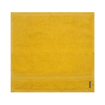 منشفة الوجه المليئة بالألوان (الأصفر) (الأصفر) (30 × 30 سم - مجموعة من 6) بنسبة 100 ٪ من القطن ، أو الماصة والسريعة الجافة ، وعالية الجودة بياضات الحمام - 500 جي إس إم خطيد الأسود "I"