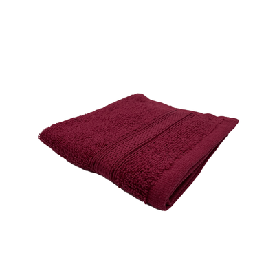 Daffodil Hand Towel (Burgundy) Stripe Diamond Dobby (40 x 60 Cm) 100% Cotton - (Set of 1) 500 Gsm