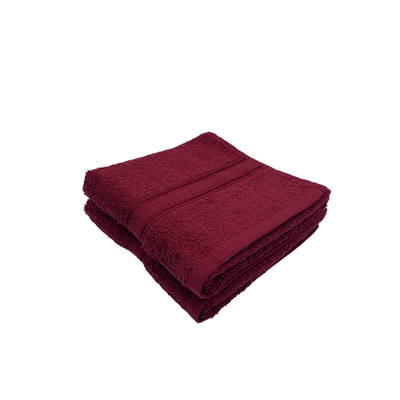 Daffodil Hand Towel (Burgundy) Stripe Diamond Dobby (40 x 60 Cm) 100% Cotton - (Set of 2) 500 Gsm