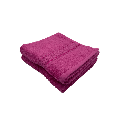 Daffodil Hand Towel (Fuchsia Pink) Stripe Diamond Dobby (40 x 60 Cm) 100% Cotton - (Set of 2) 500 Gsm