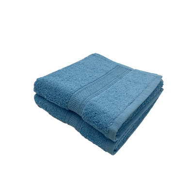 Daffodil Hand Towel (Light Blue) Stripe Diamond Dobby (40 x 60 Cm) 100% Cotton - (Set of 2) 500 Gsm