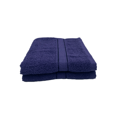Daffodil Hand Towel (Navy Blue) Stripe Diamond Dobby (40 x 60 Cm) 100% Cotton - (Set of 2) 500 Gsm