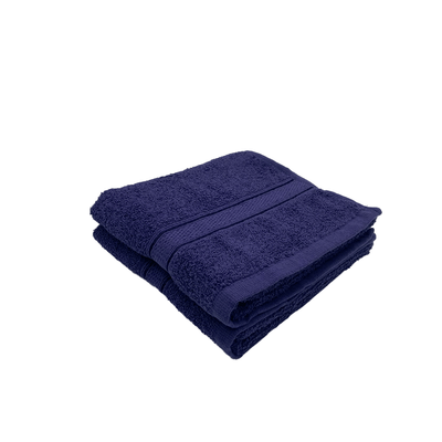 Daffodil Hand Towel (Navy Blue) Stripe Diamond Dobby (40 x 60 Cm) 100% Cotton - (Set of 2) 500 Gsm