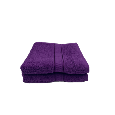 Daffodil Hand Towel (Purple) Stripe Diamond Dobby (40 x 60 Cm) 100% Cotton - (Set of 2) 500 Gsm